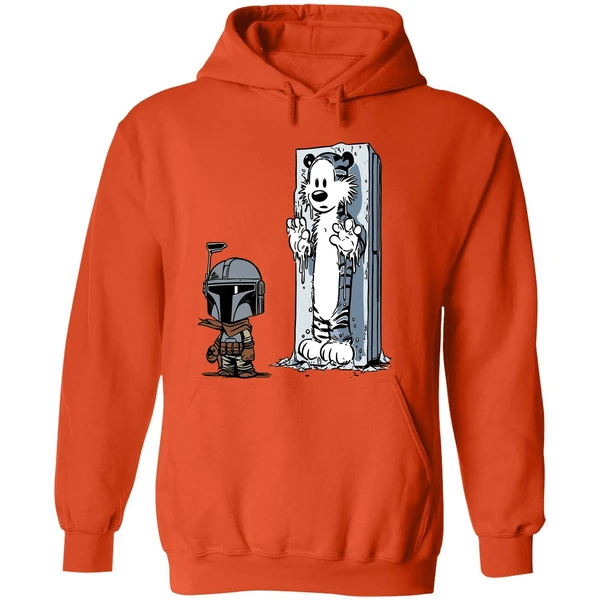 Calvin And Hobbes Boba Fett And Han Solo Frozen In Carbonite Hoodie - Image 6