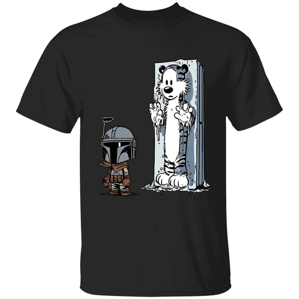 Calvin And Hobbes Boba Fett And Han Solo Frozen In Carbonite Shirt