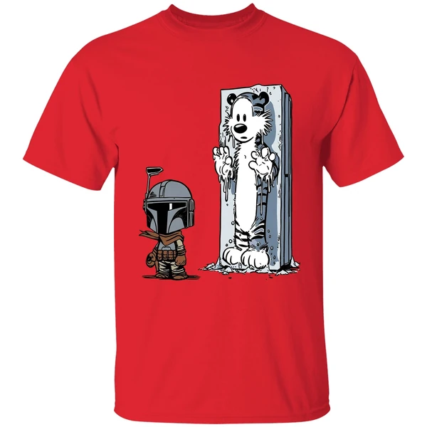 Calvin And Hobbes Boba Fett And Han Solo Frozen In Carbonite Shirt - Image 7