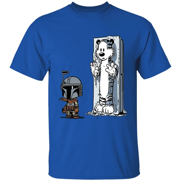 Calvin And Hobbes Boba Fett And Han Solo Frozen In Carbonite Shirt - Image 8