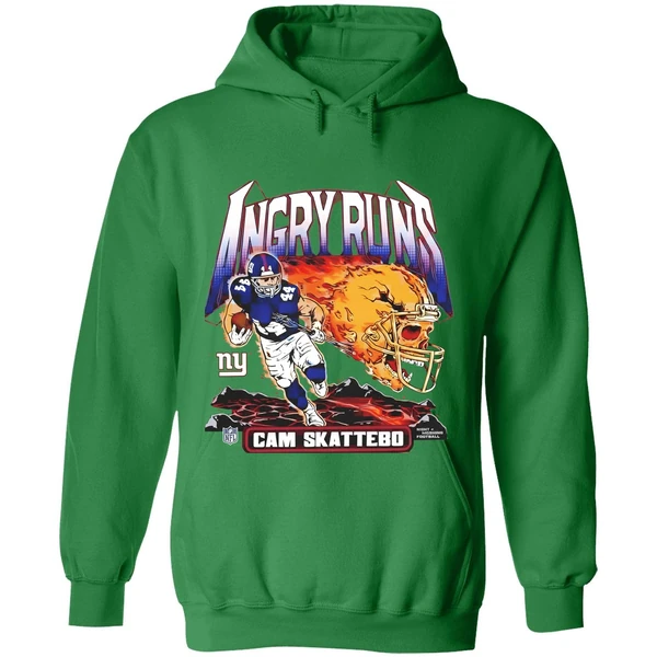 Cam Skattebo New York Giants Homage Angry Runs Player Nfl Hoodie - Image 2