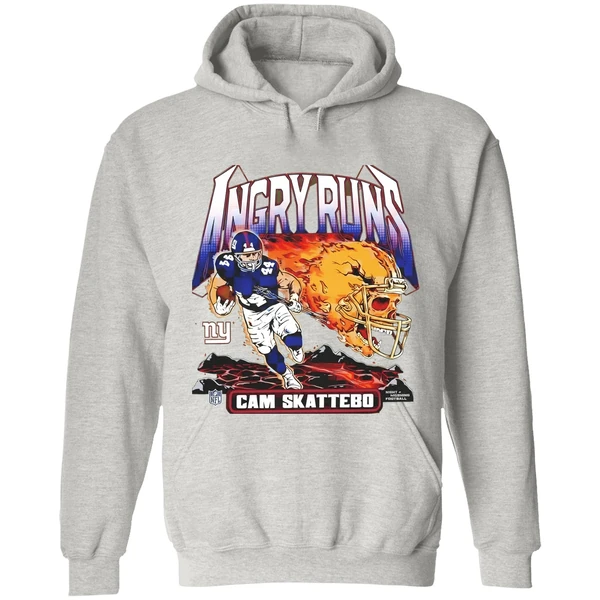 Cam Skattebo New York Giants Homage Angry Runs Player Nfl Hoodie - Image 9