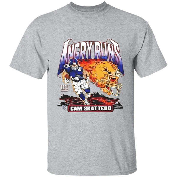 Cam Skattebo New York Giants Homage Angry Runs Player Nfl Shirt - Image 8