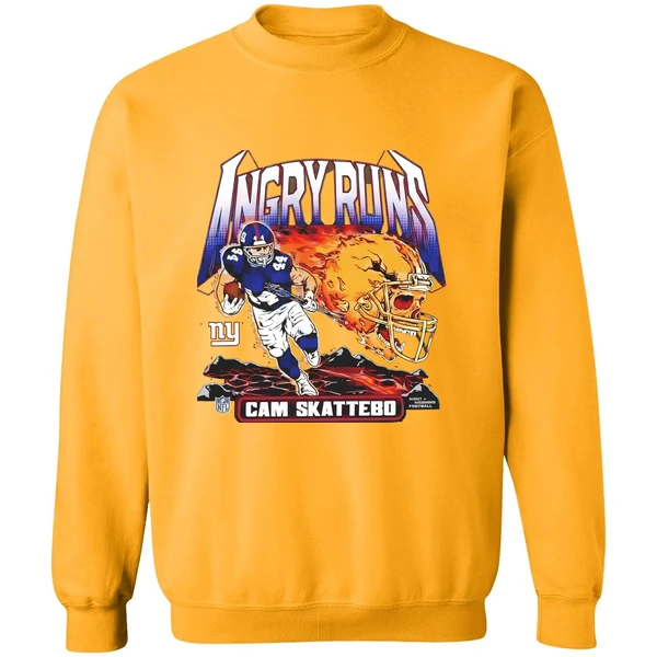 Cam Skattebo New York Giants Homage Angry Runs Player Nfl Sweatshirt - Image 2