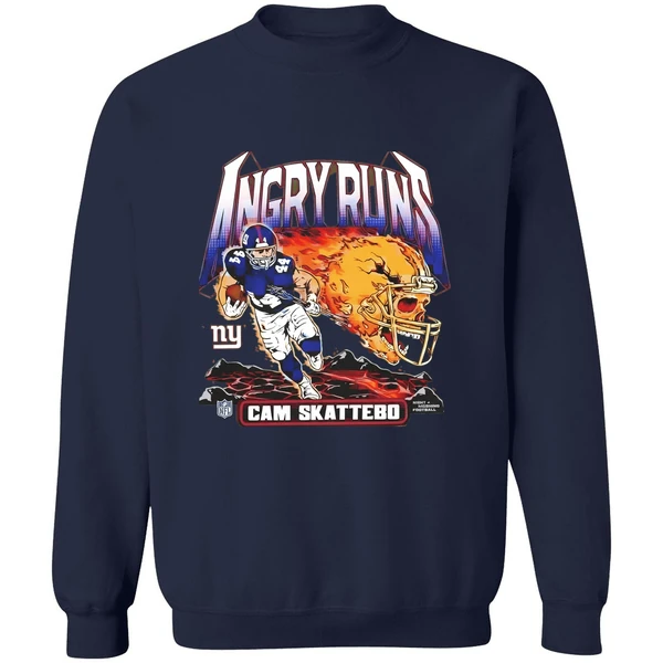 Cam Skattebo New York Giants Homage Angry Runs Player Nfl Sweatshirt - Image 6