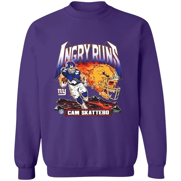 Cam Skattebo New York Giants Homage Angry Runs Player Nfl Sweatshirt - Image 7