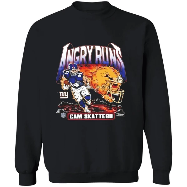 Cam Skattebo New York Giants Homage Angry Runs Player Nfl Sweatshirt - Image 9