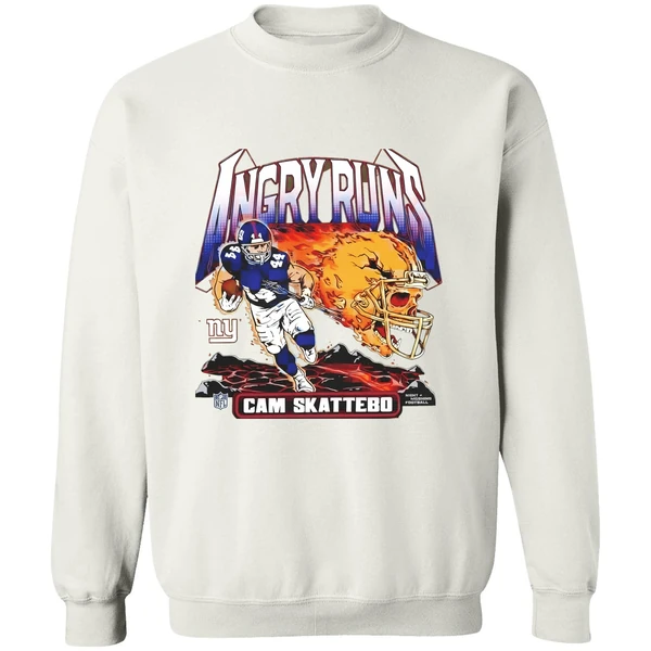 Cam Skattebo New York Giants Homage Angry Runs Player Nfl Sweatshirt - Image 4
