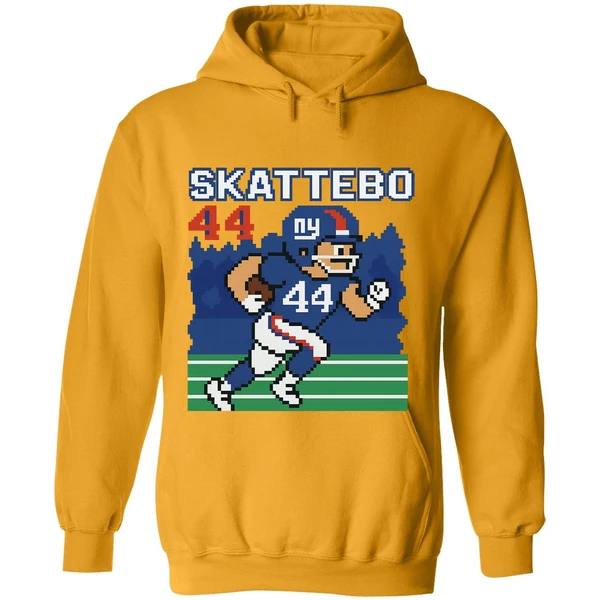 Cam Skattebo Retro 8 Bit Tecmo Bowl New York Giants Football Player Hoodie