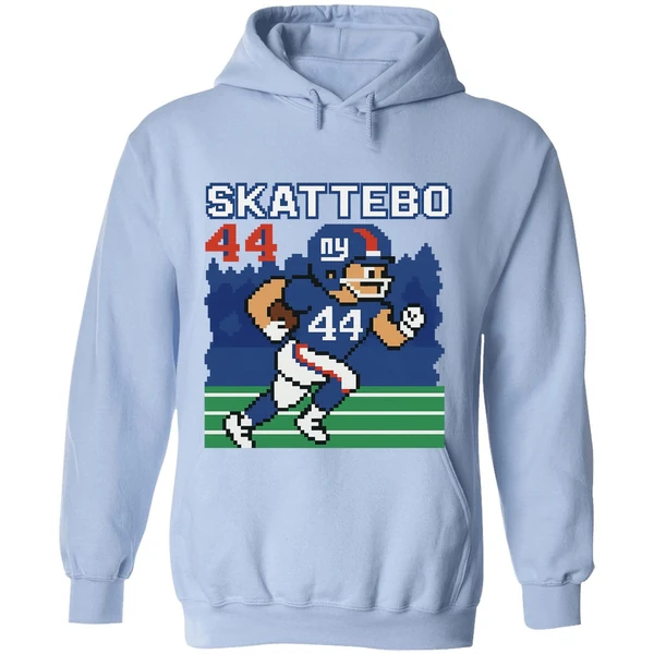 Cam Skattebo Retro 8 Bit Tecmo Bowl New York Giants Football Player Hoodie - Image 4
