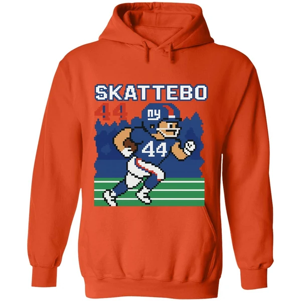 Cam Skattebo Retro 8 Bit Tecmo Bowl New York Giants Football Player Hoodie - Image 6