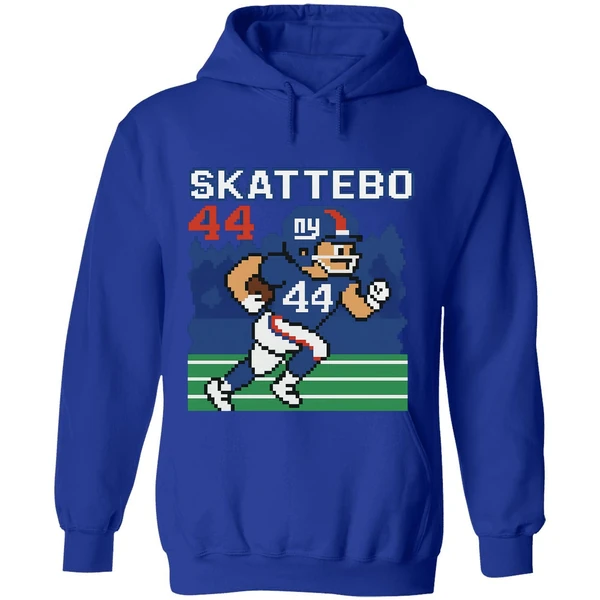 Cam Skattebo Retro 8 Bit Tecmo Bowl New York Giants Football Player Hoodie - Image 7