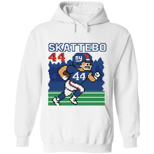 Cam Skattebo Retro 8 Bit Tecmo Bowl New York Giants Football Player Hoodie - Image 8
