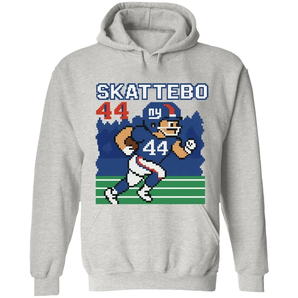 Cam Skattebo Retro 8 Bit Tecmo Bowl New York Giants Football Player Hoodie - Image 9