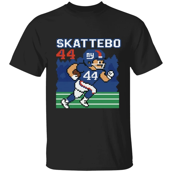 Cam Skattebo Retro 8 Bit Tecmo Bowl New York Giants Football Player Shirt - Image 9