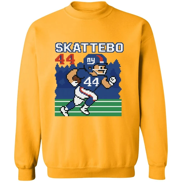 Cam Skattebo Retro 8 Bit Tecmo Bowl New York Giants Football Player Sweatshirt - Image 2