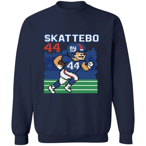 Cam Skattebo Retro 8 Bit Tecmo Bowl New York Giants Football Player Sweatshirt - Image 6
