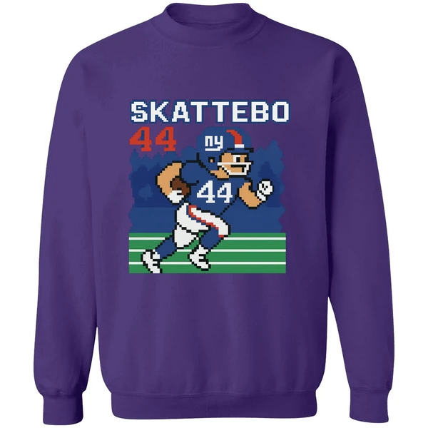 Cam Skattebo Retro 8 Bit Tecmo Bowl New York Giants Football Player Sweatshirt - Image 7