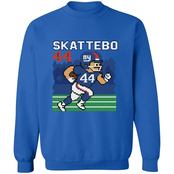 Cam Skattebo Retro 8 Bit Tecmo Bowl New York Giants Football Player Sweatshirt - Image 8