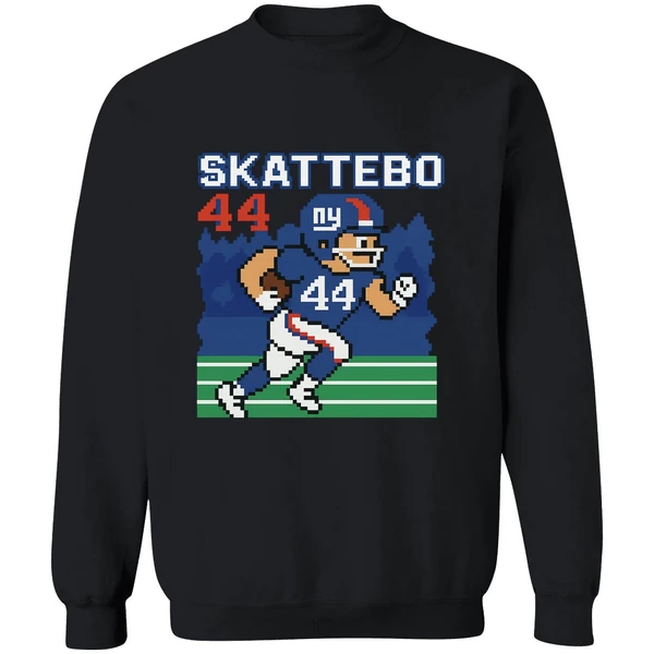 Cam Skattebo Retro 8 Bit Tecmo Bowl New York Giants Football Player Sweatshirt - Image 9