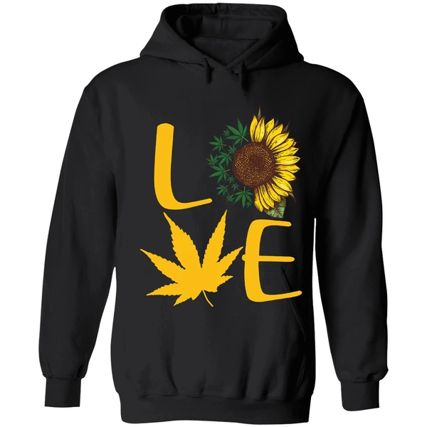 Cannabis Sunflower Love Hoodie - Image 8