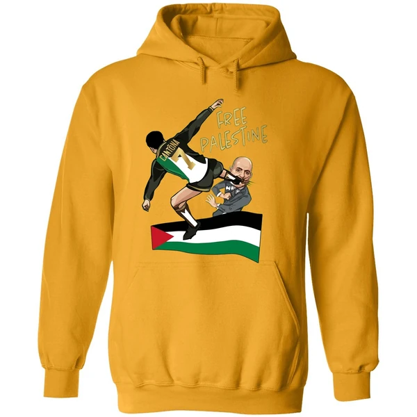 Cantona Free Palestine Kung Fu Kick Netanyahu Hoodie