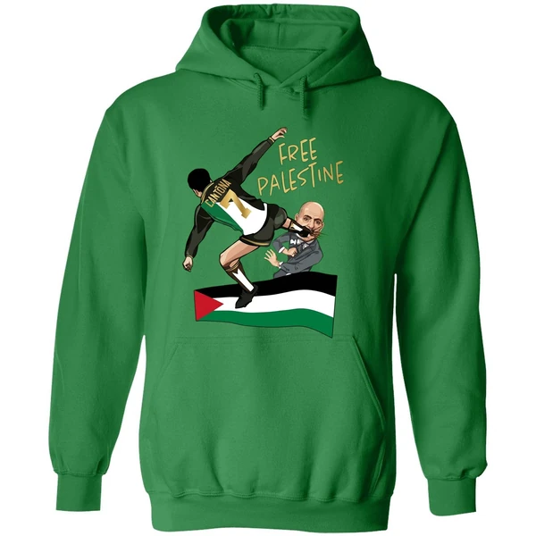 Cantona Free Palestine Kung Fu Kick Netanyahu Hoodie - Image 2