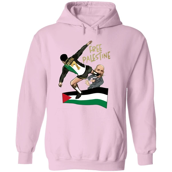 Cantona Free Palestine Kung Fu Kick Netanyahu Hoodie - Image 5