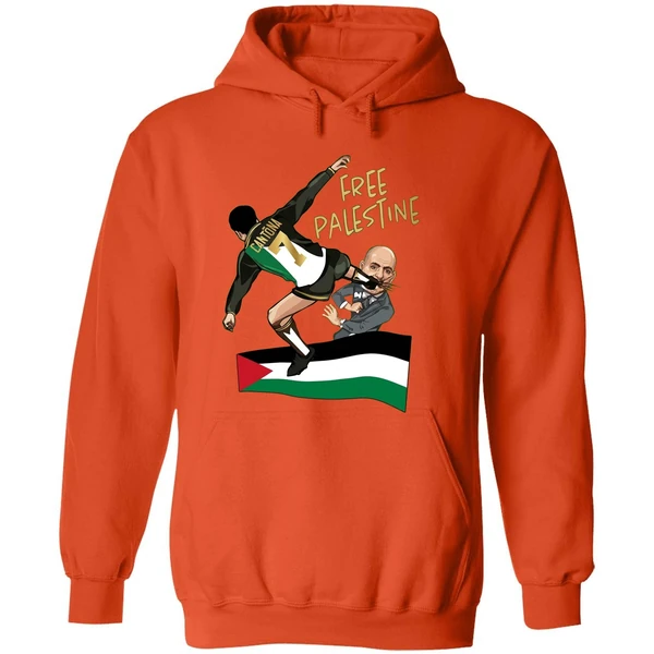Cantona Free Palestine Kung Fu Kick Netanyahu Hoodie - Image 6