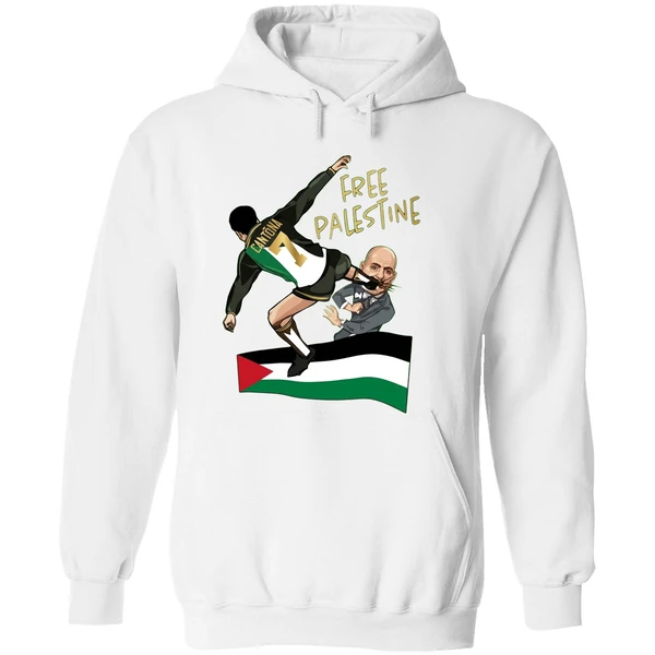 Cantona Free Palestine Kung Fu Kick Netanyahu Hoodie - Image 8