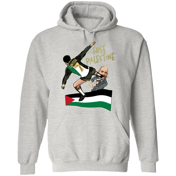 Cantona Free Palestine Kung Fu Kick Netanyahu Hoodie - Image 9