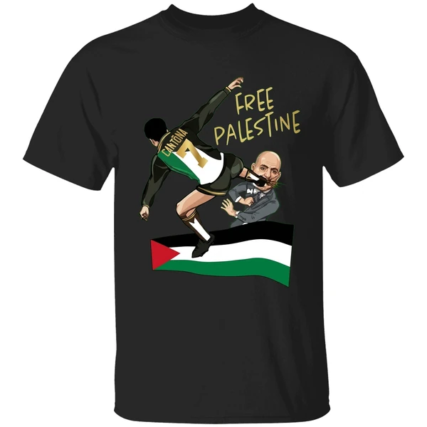 Cantona Free Palestine Kung Fu Kick Netanyahu Shirt