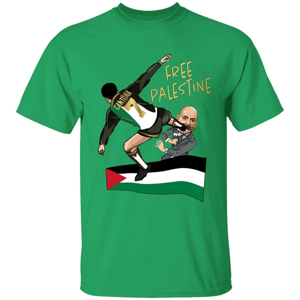 Cantona Free Palestine Kung Fu Kick Netanyahu Shirt - Image 2
