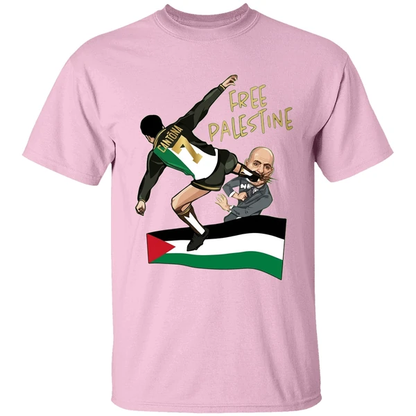 Cantona Free Palestine Kung Fu Kick Netanyahu Shirt - Image 3