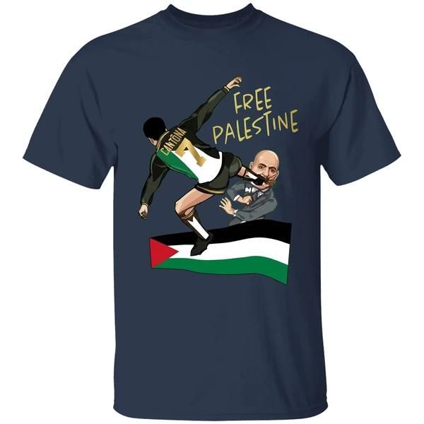 Cantona Free Palestine Kung Fu Kick Netanyahu Shirt - Image 5