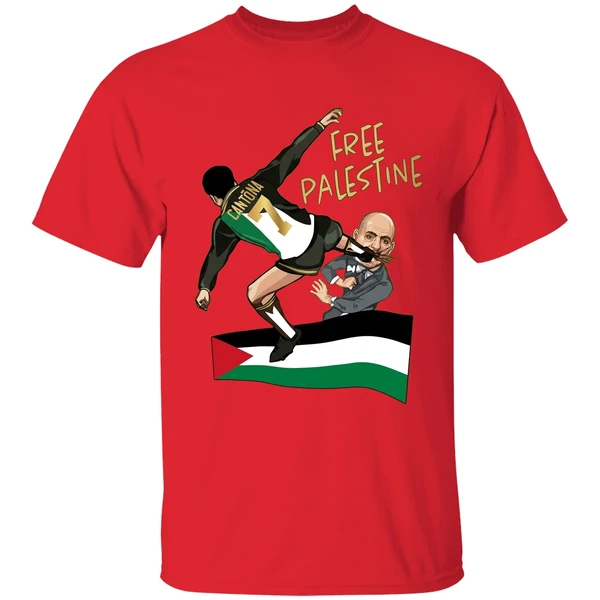 Cantona Free Palestine Kung Fu Kick Netanyahu Shirt - Image 7