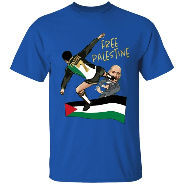 Cantona Free Palestine Kung Fu Kick Netanyahu Shirt - Image 8