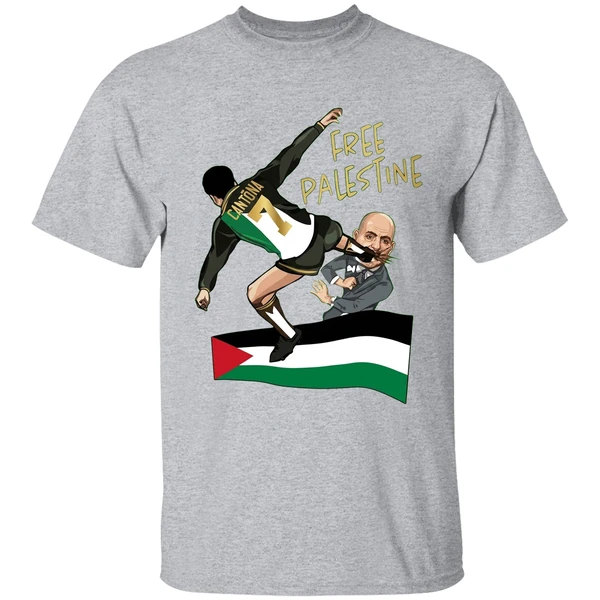Cantona Free Palestine Kung Fu Kick Netanyahu Shirt - Image 9