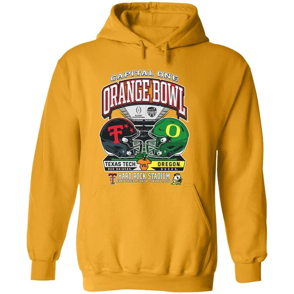 Capital One Orange Bowl Texas Tech Red Raiders Vs Oregon Ducks Playoff College Football 2026 H2h Hoodie