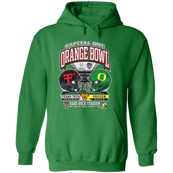 Capital One Orange Bowl Texas Tech Red Raiders Vs Oregon Ducks Playoff College Football 2026 H2h Hoodie - Image 2