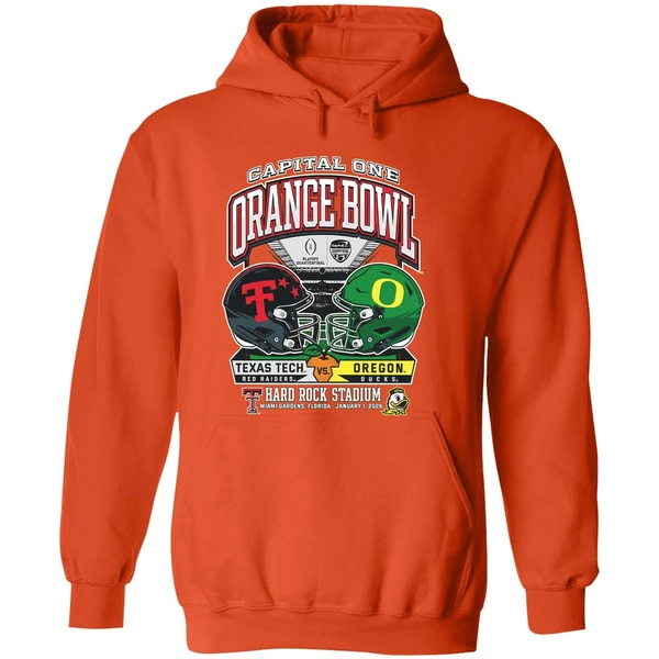 Capital One Orange Bowl Texas Tech Red Raiders Vs Oregon Ducks Playoff College Football 2026 H2h Hoodie - Image 6