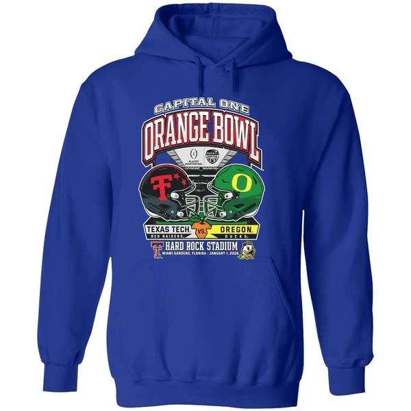 Capital One Orange Bowl Texas Tech Red Raiders Vs Oregon Ducks Playoff College Football 2026 H2h Hoodie - Image 7