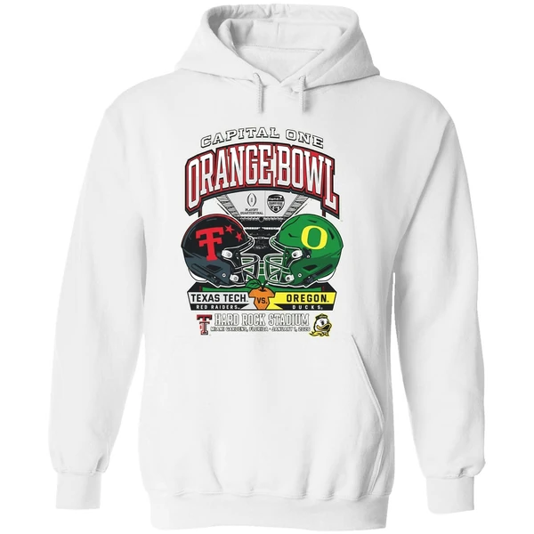 Capital One Orange Bowl Texas Tech Red Raiders Vs Oregon Ducks Playoff College Football 2026 H2h Hoodie - Image 8