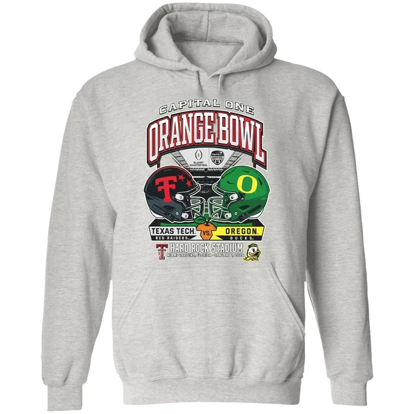 Capital One Orange Bowl Texas Tech Red Raiders Vs Oregon Ducks Playoff College Football 2026 H2h Hoodie - Image 9