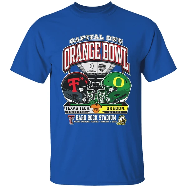 Capital One Orange Bowl Texas Tech Red Raiders Vs Oregon Ducks Playoff College Football 2026 H2h Shirt - Image 8