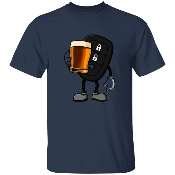 Car Remote Key Holding Beer Meme Shirt - Image 4