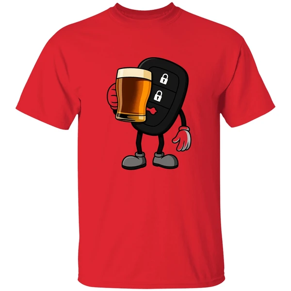 Car Remote Key Holding Beer Meme Shirt - Image 6