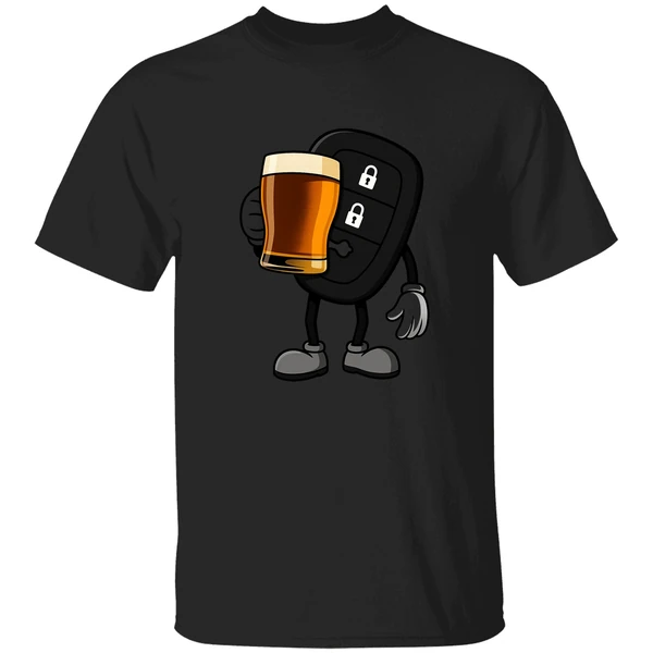 Car Remote Key Holding Beer Meme Shirt - Image 9