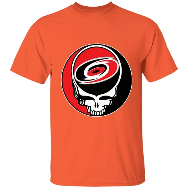 carolina hurricanes grateful dead steal your face hockey nhl shirt orange