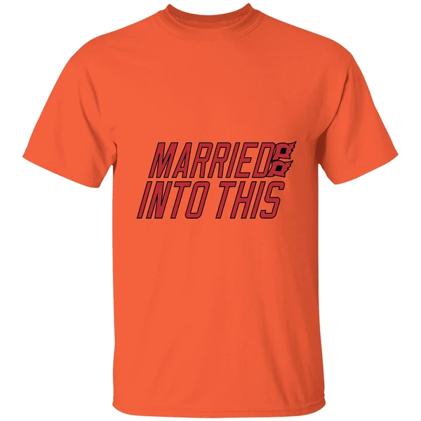 carolina hurricanes married into this shirt orange